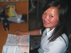 Zhao Qian hopes to study hard in response to donors' generosity and the opportunity of education available to her. 